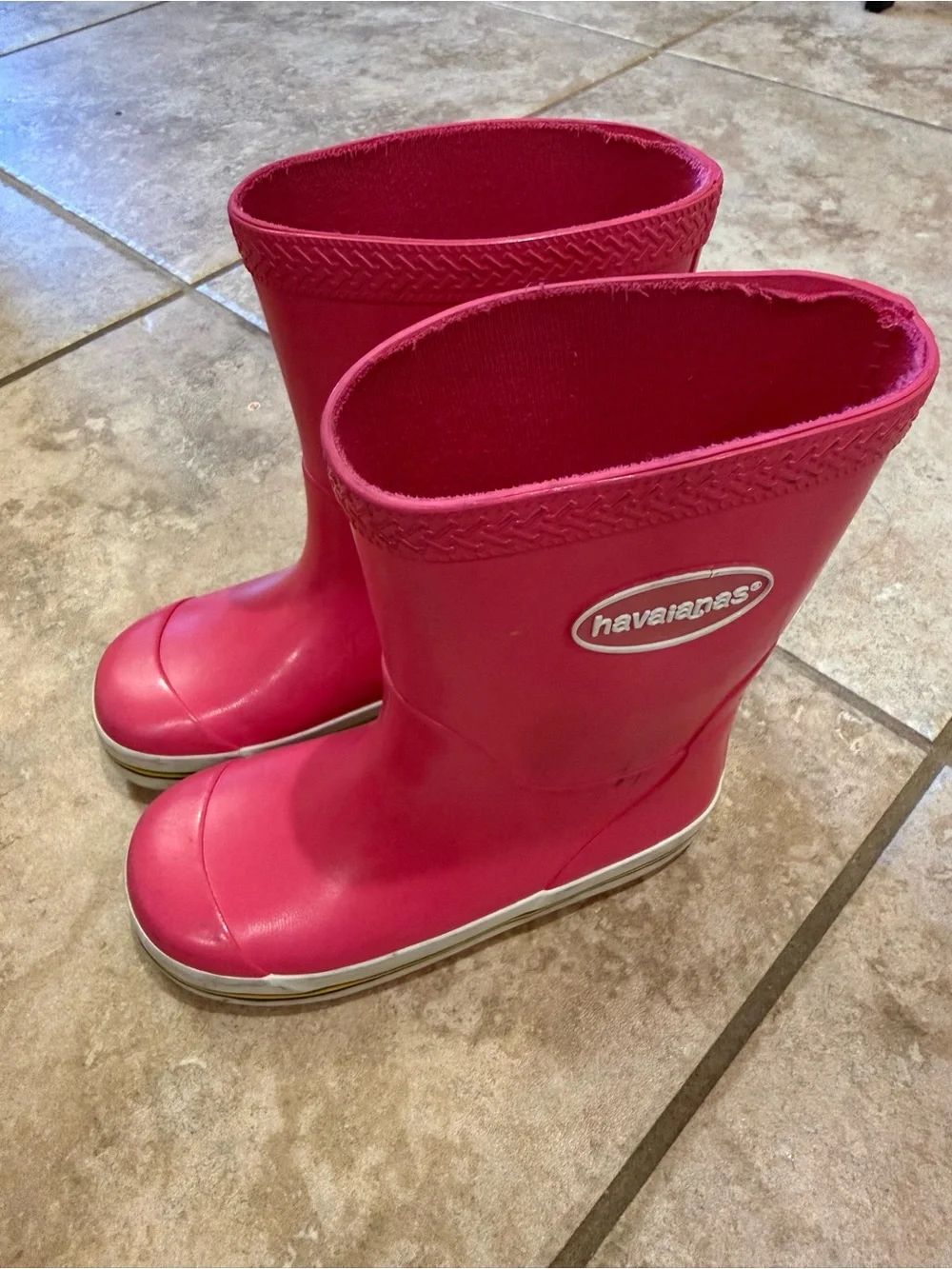 Havaianas Girls Hot Pink Rubber Rainboots size 10C
